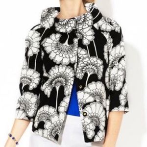Kate Spade B&W floral Florence Broadhurst coat